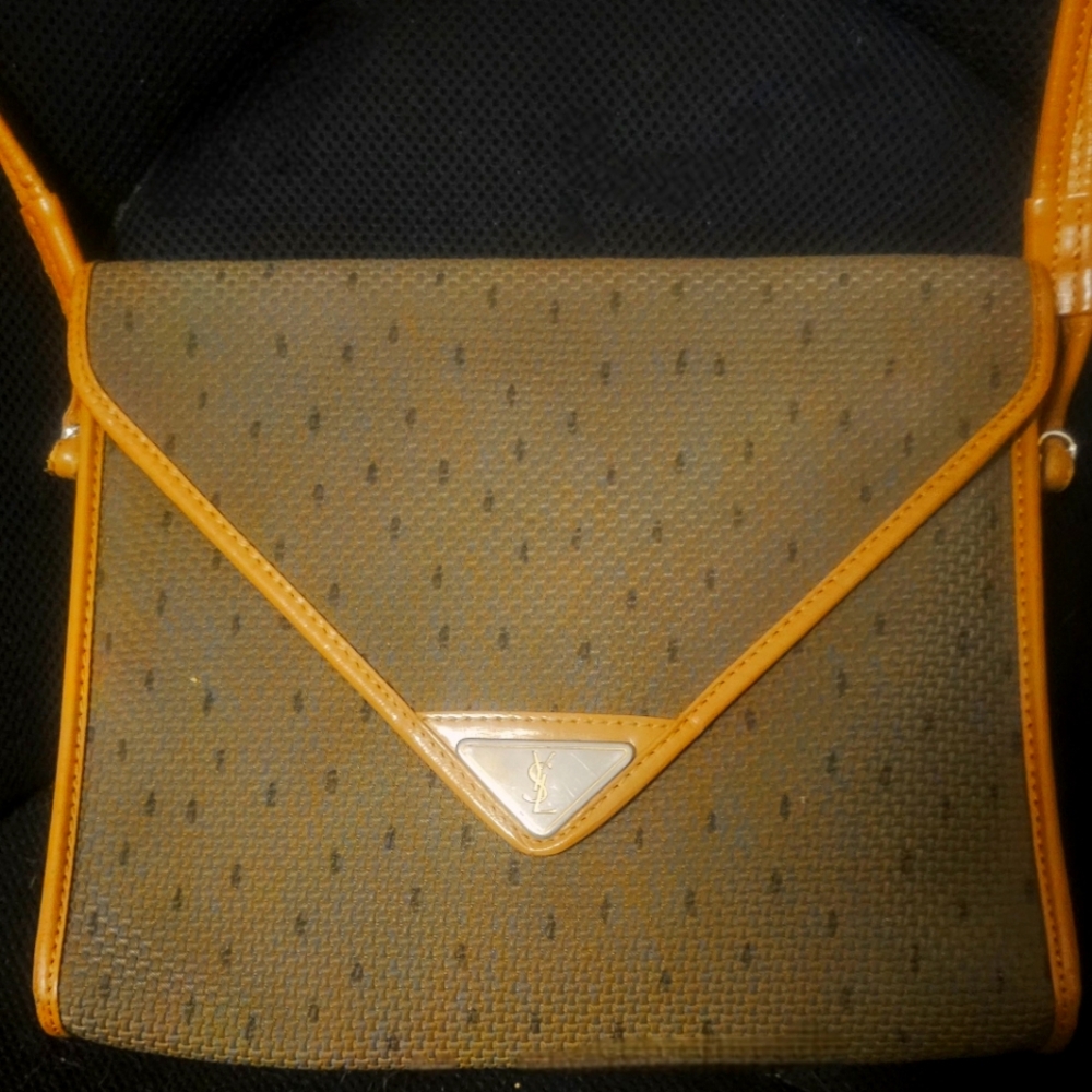 YSL 2 Pouch Flap Crossbody Bag 100% Authentic